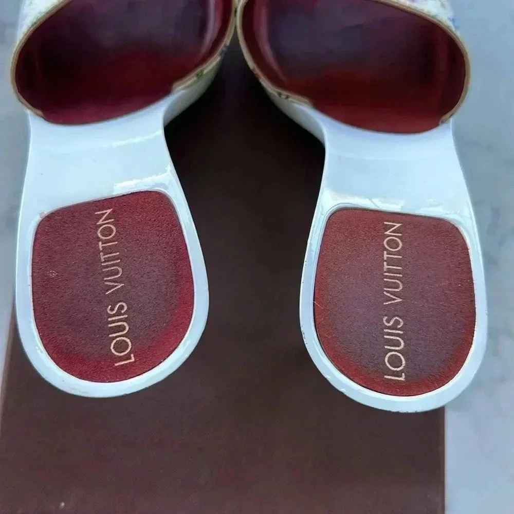 Louis Vuitton x  Murakami Mule Sandals size 36.5 white multicolor - Picture 4 of 12